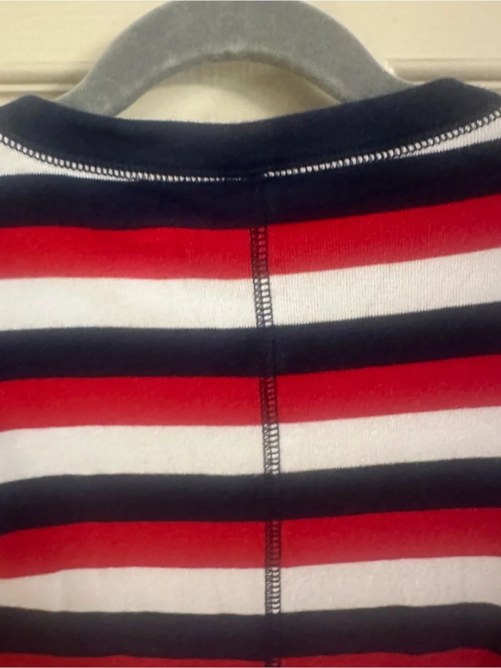 Old Navy Red, Navy and White Striped Kids One-Piece Pajama